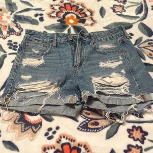 American Eagle Outfitters Ripped Blue Jean Shorts